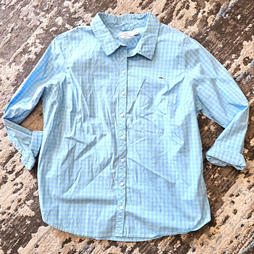 Vineyard Vines blue plaid button down shirt 2020